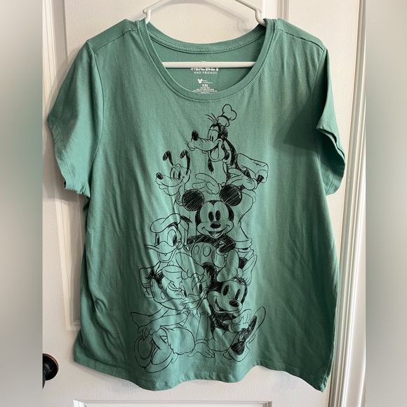 Disney Tops - Disney Mickey and Friends Green Shirt - XXL